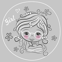 cute drawing girl vector image