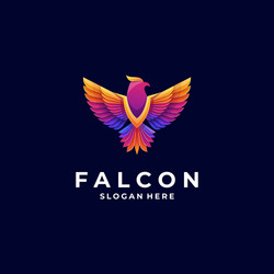 logo falcon gradient colorful style vector image