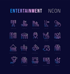 set line icons entertainment vector image