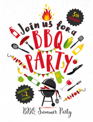 bbq party invitation on white background vector image