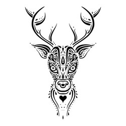 Deer head ethnic pattern vector