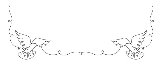 one continuous line drawing of flying dove bird vector image