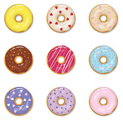 colorful donuts vector image