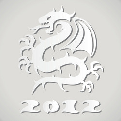 white paper dragon vector image