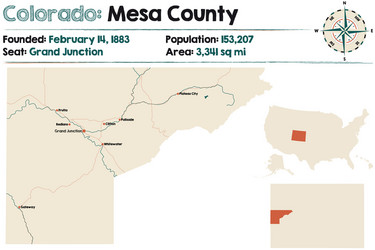 Map mesa county in colorado vector