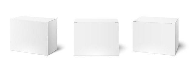 white box mockup blank packaging boxes cube vector image