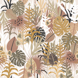 seamless tropical pattern with pastel jungle vector image