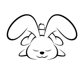 rabbit logo on white background vector image