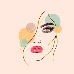 woman face and colorful circles vector image