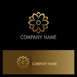 gold flower beauty logo vector image