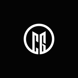 cg monogram logo isolated with a rotating circle vector image