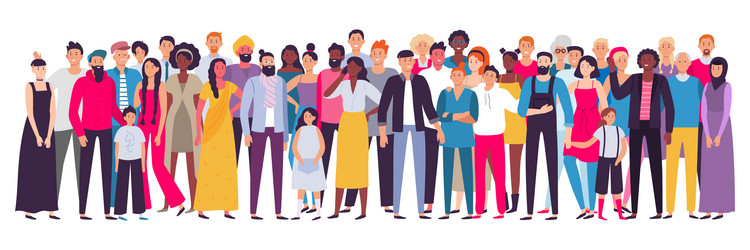 multiethnic group people society vector image