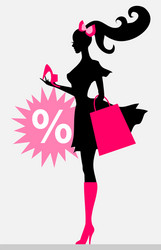 shopping girl - sale vector image