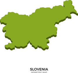 isometric map of slovenia detailed vector image