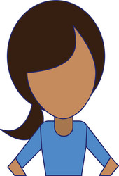 woman faceless avatar cartoon vector image