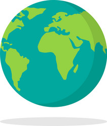 earth - icon globe with shadow vector image