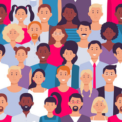 people crowd pattern young multiethnic men vector image