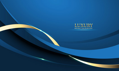 abstract blue gold light luxury wave curve vector image