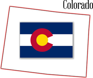 colorado state map and flag vector image