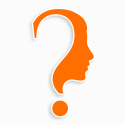 human face with question mark vector image