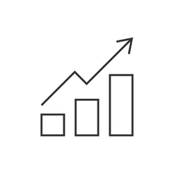 growing bar graph outline icon vector image