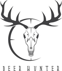 deer skull with target design template vector image