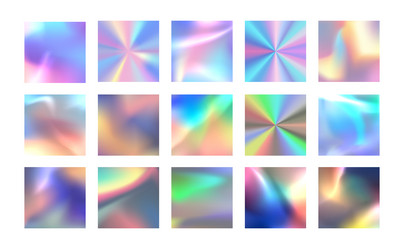 set of holographic stickers vector image