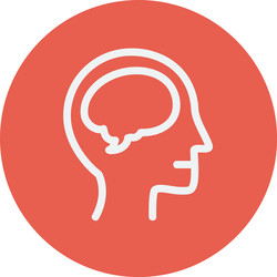 Human head with brain thin line icon vector