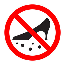 Dirty shoes are forbidden prohibition sign vector