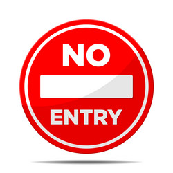 No entry road sign vector