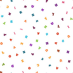 colorful letter seamless pattern on white vector image