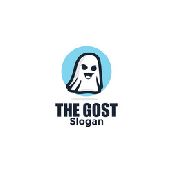 Ghost mascot logo cartoon style vector