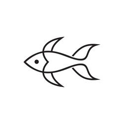 simple outline fish logo design vector image