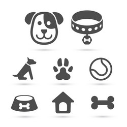 cute dog icon symbol set on white vector image