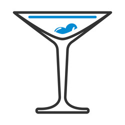 icon of cocktail glass with olives vector image