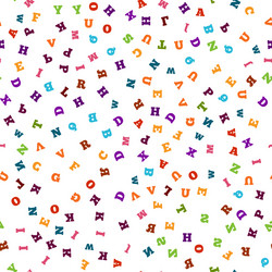 colorful letter seamless pattern on white vector image