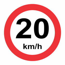 20 kmh speed limit vector image