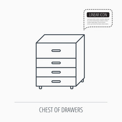 chest of drawers icon interior commode sign vector image