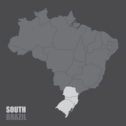 brazil south region map vector image