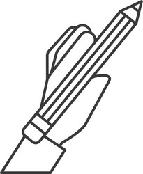 graphic design hand holding pencil vector