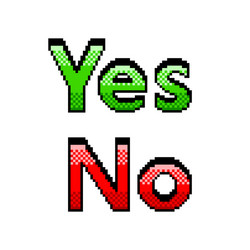 pixel yes no text detailed isolated vector image