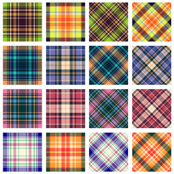 plaid patterns straight and diagonal orientation vector image