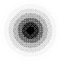 radial pixelated gradient shape black dithered vector image