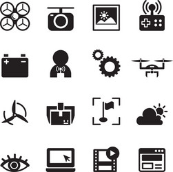 basic drone icons vector image