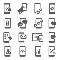 mobile apps icons set on white background vector image