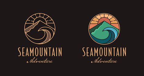 mountain sea logo vector image