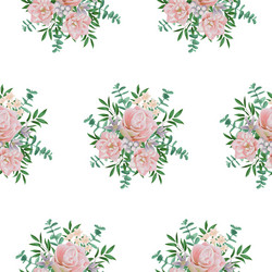 seamless pattern with flowers and greenery vector image