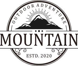 mountain logo outdoor emblem circle - adventure vector image