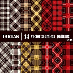 set tartan seamless pattern in different colors vector image