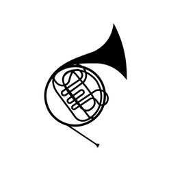 french horn icon vector image